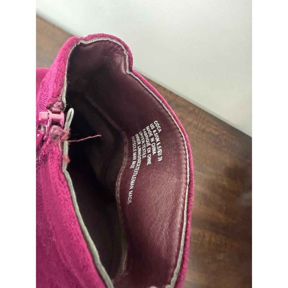 JustFab High Heel Boots, Magenta, Velvet Size US 8.5 - Picture 13 of 13